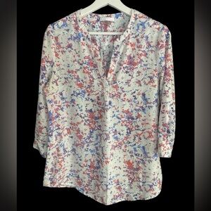Dalia Women's Multicolor Abstract Print Top 3/4 sleeves Size S